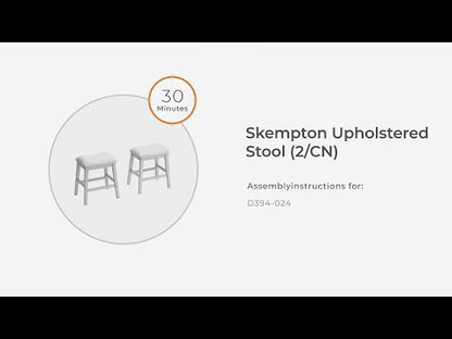 Skempton - Upholstered Stool (Set of 2) - White